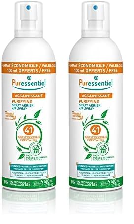 Puressentiel – Sanitizer - Air Spray with 41 Essential Oils - 100% pure and natural - Proven effectiveness against viruses, germs and bacteria - Treats air pollution - 500ml