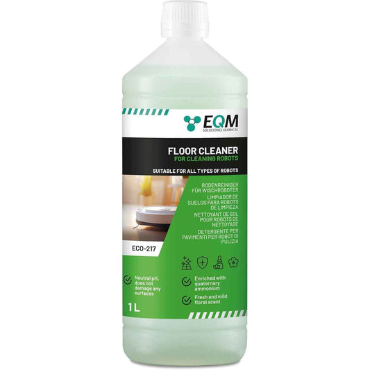 EQM - ECO-217 - Nettoyant de Sol pour Robots laveurs - 1L - Nettoyant concentré convenant à tous les types de robots - Ne nuit pas aux matériaux grâce à son pH neutre - Arôme floral - Cpourtoi.Net