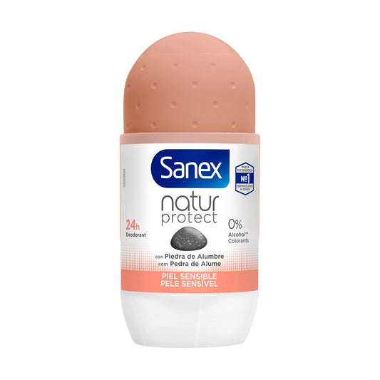 Roll-On déodorants Sanex Natur Protect 50 ml,  24H avec pierre d'alun, peaux sensibles - Cpourtoi.Net
