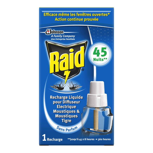 Raid Recharge Diffuseur Électrique - 45 Nuits, Sans Parfum - Cpourtoi.Net