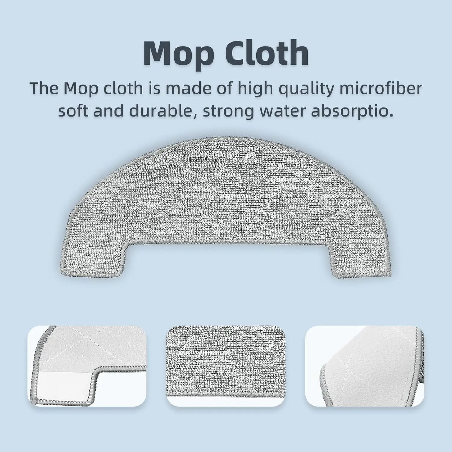 Accessoires compatibles pour Ultenic D10 / T10 Lite / T20 Pro, pour Proscenic Q8 Max, pour Mova E20 Plus, pour MONSGA MS1 MAX, 1 brosse principale, 4 brosses latérales, 4 filtres, 4 lingettes Cpourtoi.Net