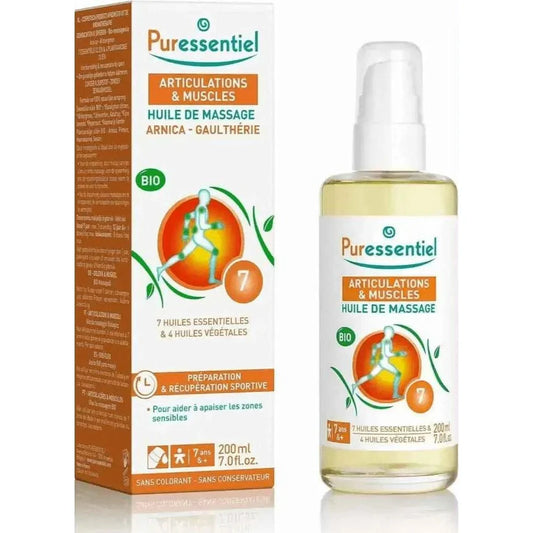 Puressentiel Huile de Massage Bio - Soin Naturel pour la Peau, aux Huiles Essentielles et Arnica - Cpourtoi.Net