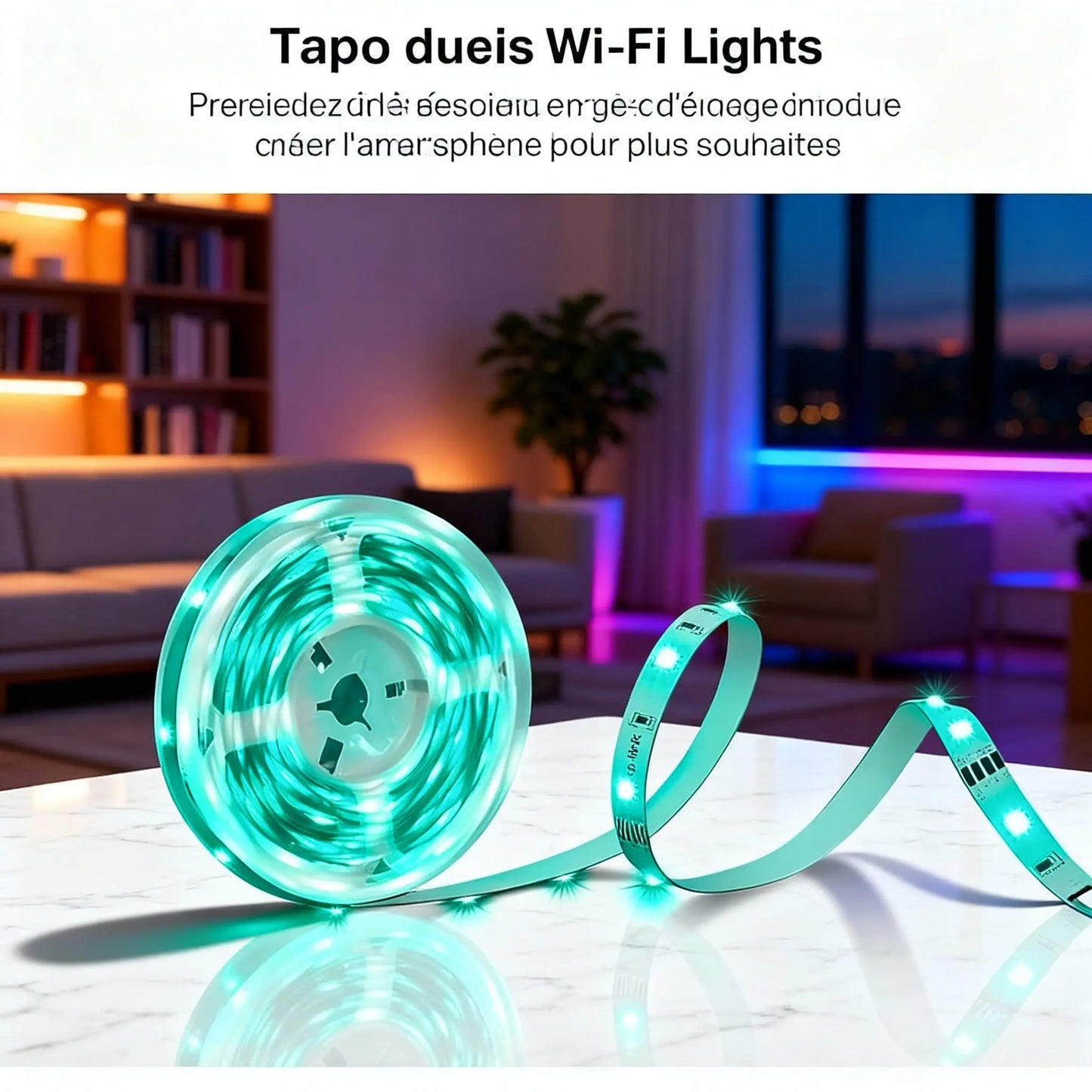 Tapo L9005 Ruban LED RGB - Ambiance rapide, Contrôle vocal - Cpourtoi.Net