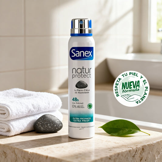 Déodorant Spray Sanex Natur Protect 48H à la Pierre d'Alun et 0% d'Alcool