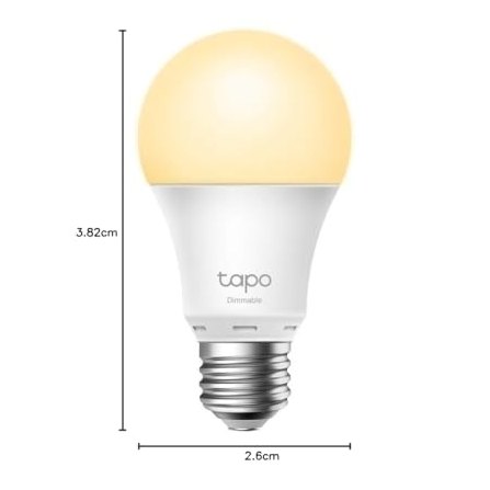 Tapo Ampoule L510 E WiFi , E27 LED lumière, blanc chaud, 2700K, Dimmable 8.7W 806Lm, Compatible avec Alexa et Google Home,