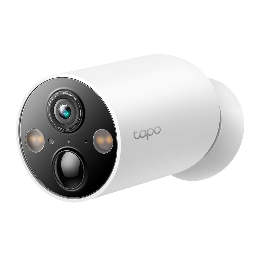 Tapo 2.5K 4MP Caméra Surveillance WiFi Extérieure sans Fil avec Panneau Solaire Batterie 10 000mAh, Autonomie de 300j,
