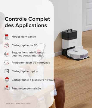 Roborock Q8 Max+ Aspirateur Robot Laveur - Nettoyage Automatique et Vidange Automatique - Cpourtoi.Net