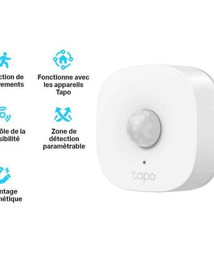 Tapo Détecteur de mouvement intelligent Tapo T100 avec Hub, capteur de mouvement intelligent, détection longue portée (120°, 7 m), lumière activée par le mouvement, alertes instantanées