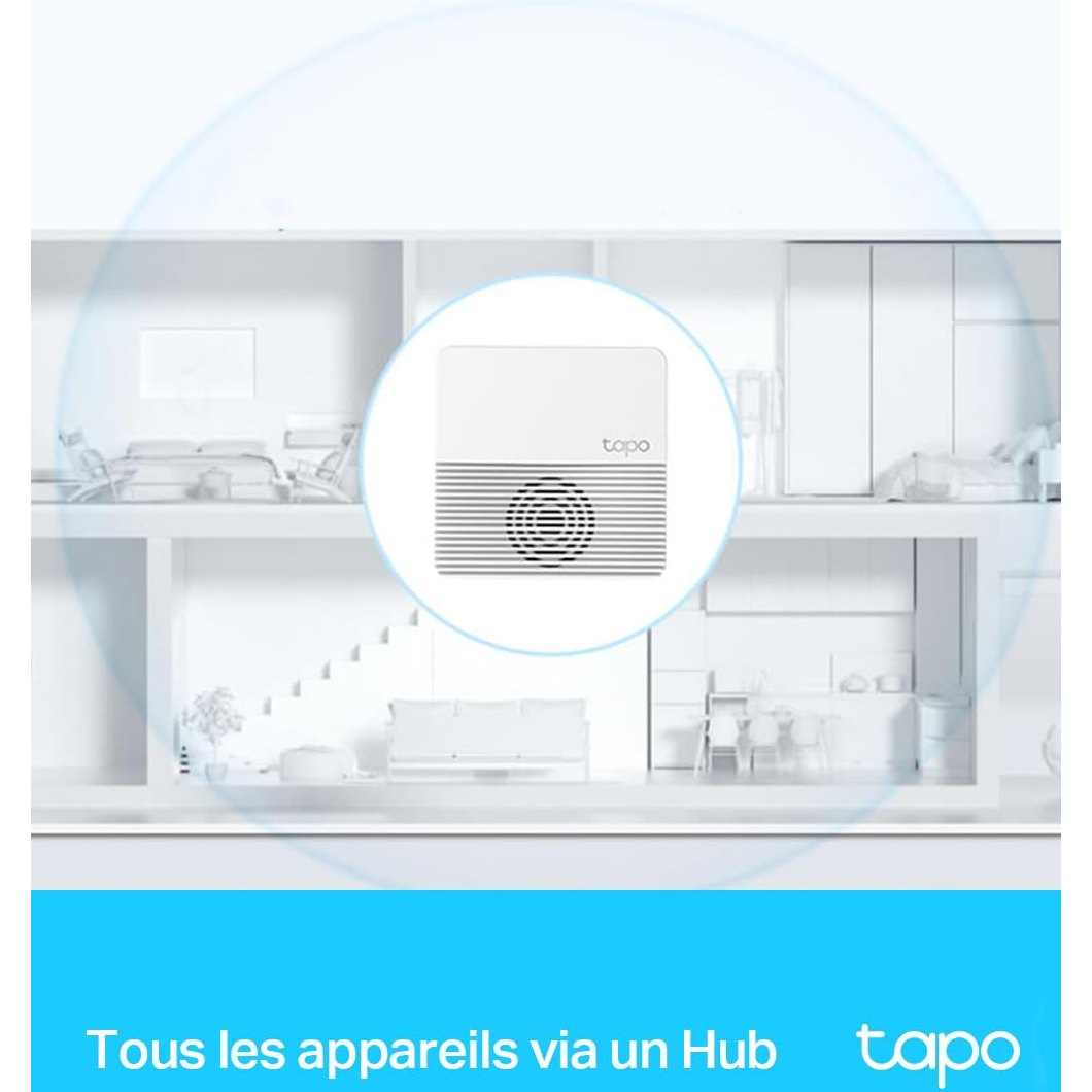 Tapo Smart Hub avec sonnerie Tapo H200, pour Tapo caméras/capteurs/boutons, connectez jusqu'à 64 appareils intelligents, 19 sonneries, Plug & Play