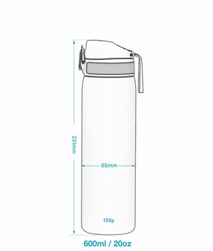 Ion8 Gourde, 500ml, Anti-Fuite, Facile à Ouvrir, Verrouillage Sécurisé, Lavable en Lave-vaisselle, Sans BPA, Poignée de Transport, S'adapte aux Porte-gobelets, Facile à Nettoyer, Motif Papillon - Cpourtoi.Net