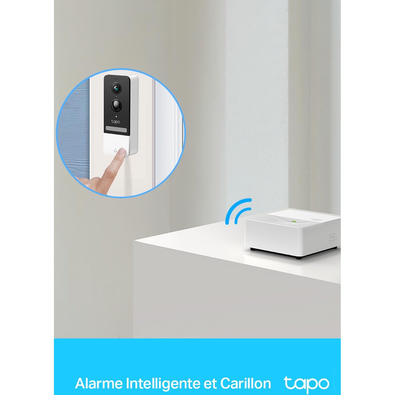 Tapo Smart Hub avec sonnerie Tapo H200, pour Tapo caméras/capteurs/boutons, connectez jusqu'à 64 appareils intelligents, 19 sonneries, Plug & Play