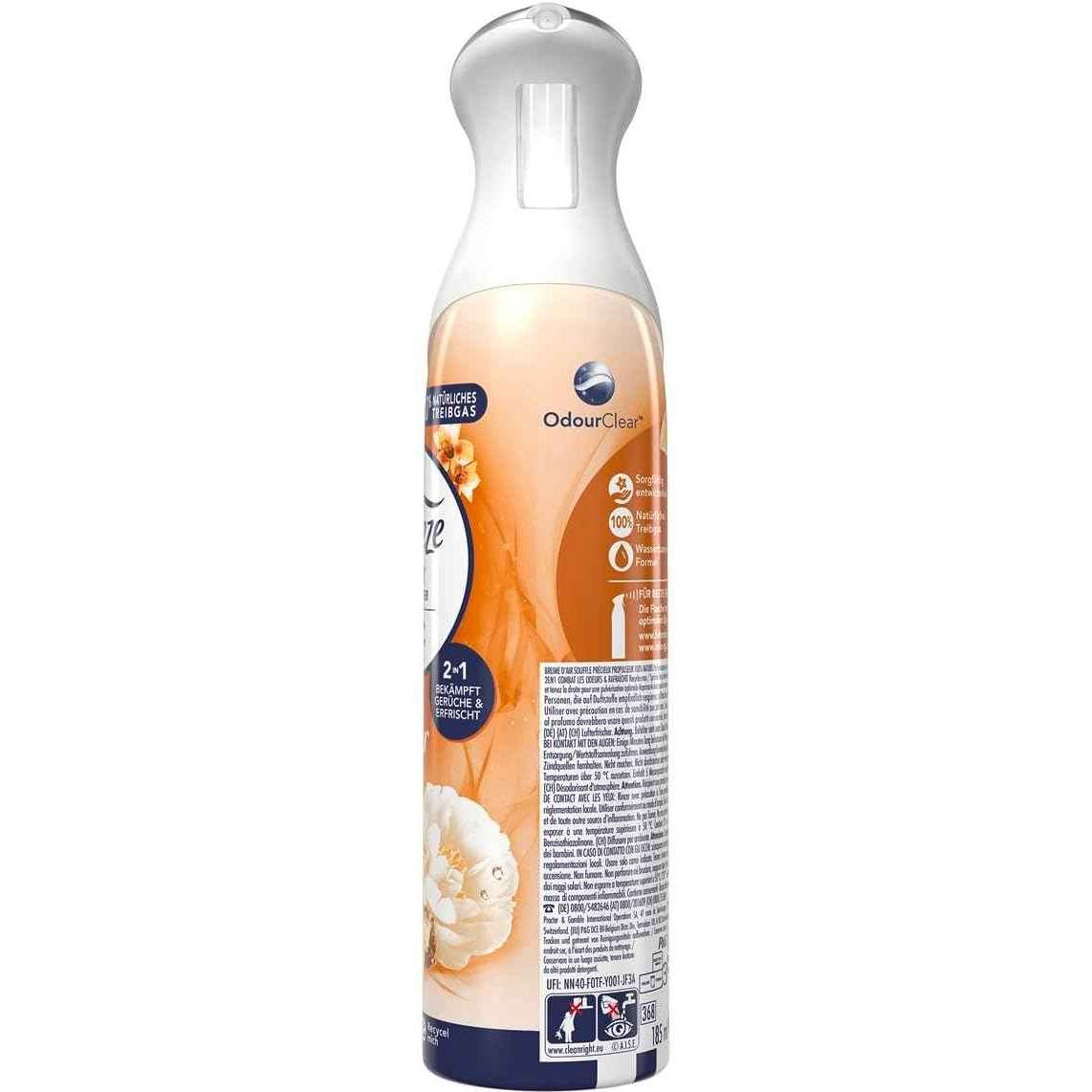 Febreze Déodorant spray orchidée dorée, 6 x 185 ml, 2 en 1, anti-odeur et fraîcheur