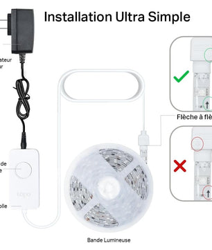 Tapo Ruban LED Connecté WiFi RGBIC 5m, Bande LED Chambre Multicolore, Haute Luminosité et Durable, Contrôle de segment, 16 millions de couleurs, Compatible avec Alexa et Google Home, Tapo L920-5