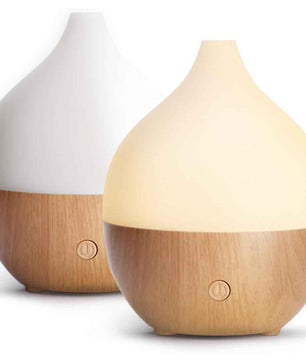 SALKING Diffuseur d'Huile Essentielle, 100ml Ultrasonique Diffuseur Huiles Essentielles Electrique, Humidificateur d'air avec Lumière Chaude Arrêt Automatique pour Chambre, Yoga, Massage, Paquet de 2 - Cpourtoi.Net