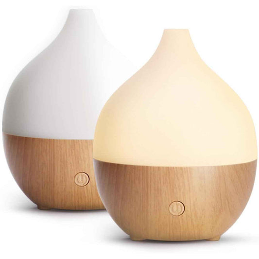 SALKING Diffuseur d'Huile Essentielle, 100ml Ultrasonique Diffuseur Huiles Essentielles Electrique, Humidificateur d'air avec Lumière Chaude Arrêt Automatique pour Chambre, Yoga, Massage, Paquet de 2 - Cpourtoi.Net