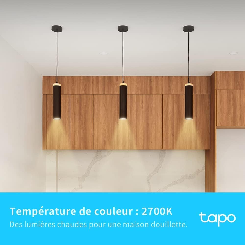 Tapo Ampoule L510 E WiFi , E27 LED lumière, blanc chaud, 2700K, Dimmable 8.7W 806Lm, Compatible avec Alexa et Google Home,