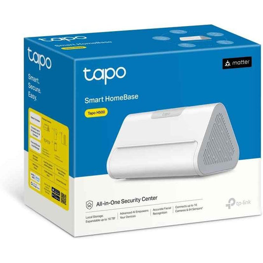 Tapo H500 Hub Intelligent pour la Maison, Alarme intégrée, connectez 16 caméras et 64 capteurs, Stockage Local intégré de 16 Go + Disque Dur/SSD Extensible de 16 to, détection IA avancée, Sortie HDMI