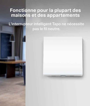 Interrupteur Tapo S210 Alexa - Connecté et Sans Fil, fonctionne sans fil neutre, adapté à la plupart des maisons et appartements.