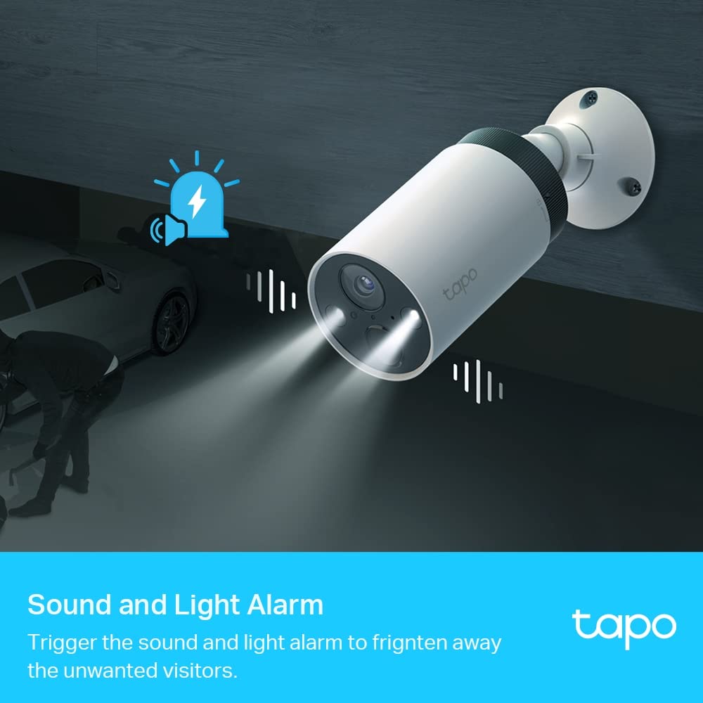 Tapo 2.5K 4MP Caméra Surveillance WiFi Extérieure sans Fil avec Panneau Solaire Batterie 10 000mAh, Autonomie de 300j,