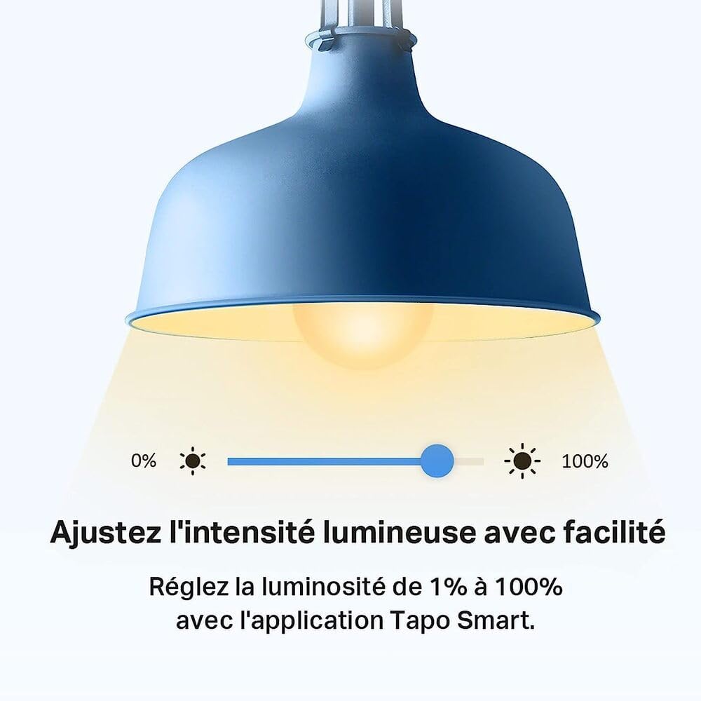 Tapo WiFi Smart Bulb, E27 LED Light Bulb, Warm White, 2700K, Dimmable 8.7W 806Lm, Compatible with Alexa and Google Home, Voice Control, Energy Saving, Tapo L510E (2-Pack)