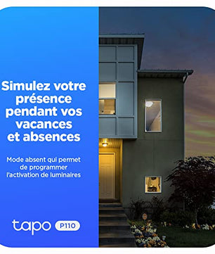 Mode absence de la prise Tapo P110 simulant une présence à domicile en activant les lumières pendant les vacances.