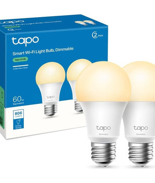 Tapo WiFi Smart Bulb, E27 LED Light Bulb, Warm White, 2700K, Dimmable 8.7W 806Lm, Compatible with Alexa and Google Home, Voice Control, Energy Saving, Tapo L510E (2-Pack)