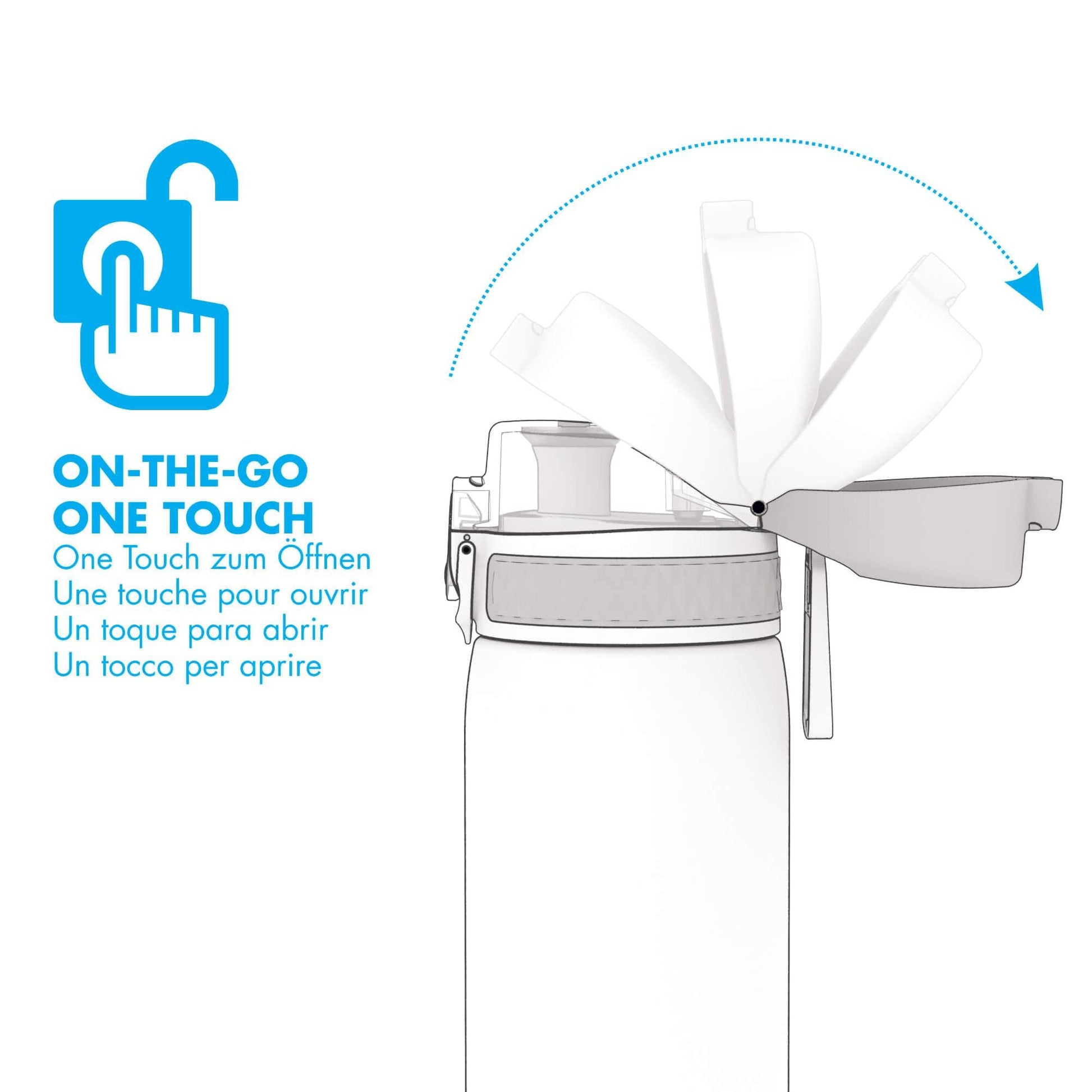 Ion8 Gourde, 500ml, Anti-Fuite, Facile à Ouvrir, Verrouillage Sécurisé, Lavable en Lave-vaisselle, Sans BPA, Poignée de Transport, S'adapte aux Porte-gobelets, Facile à Nettoyer, Motif Papillon - Cpourtoi.Net