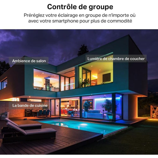 Tapo Ruban LED Connecté WiFi RGBIC 5m, Bande LED Chambre Multicolore, Haute Luminosité et Durable, Contrôle de segment, 16 millions de couleurs, Compatible avec Alexa et Google Home, Tapo L920-5