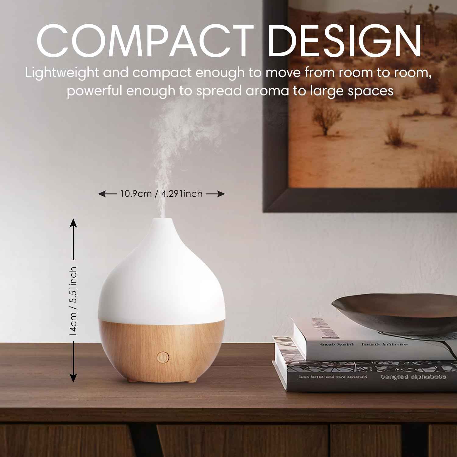 SALKING Diffuseur d'Huile Essentielle, 100ml Ultrasonique Diffuseur Huiles Essentielles Electrique, Humidificateur d'air avec Lumière Chaude Arrêt Automatique pour Chambre, Yoga, Massage, Paquet de 2 - Cpourtoi.Net
