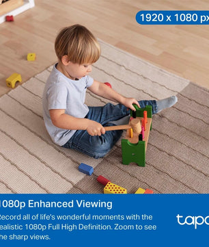 Tapo C200 360° 1080P Indoor WiFi Surveillance Camera Night Vision Real Time Notifications Person Detection Motion Tracking Remote Control Alexa Compatible