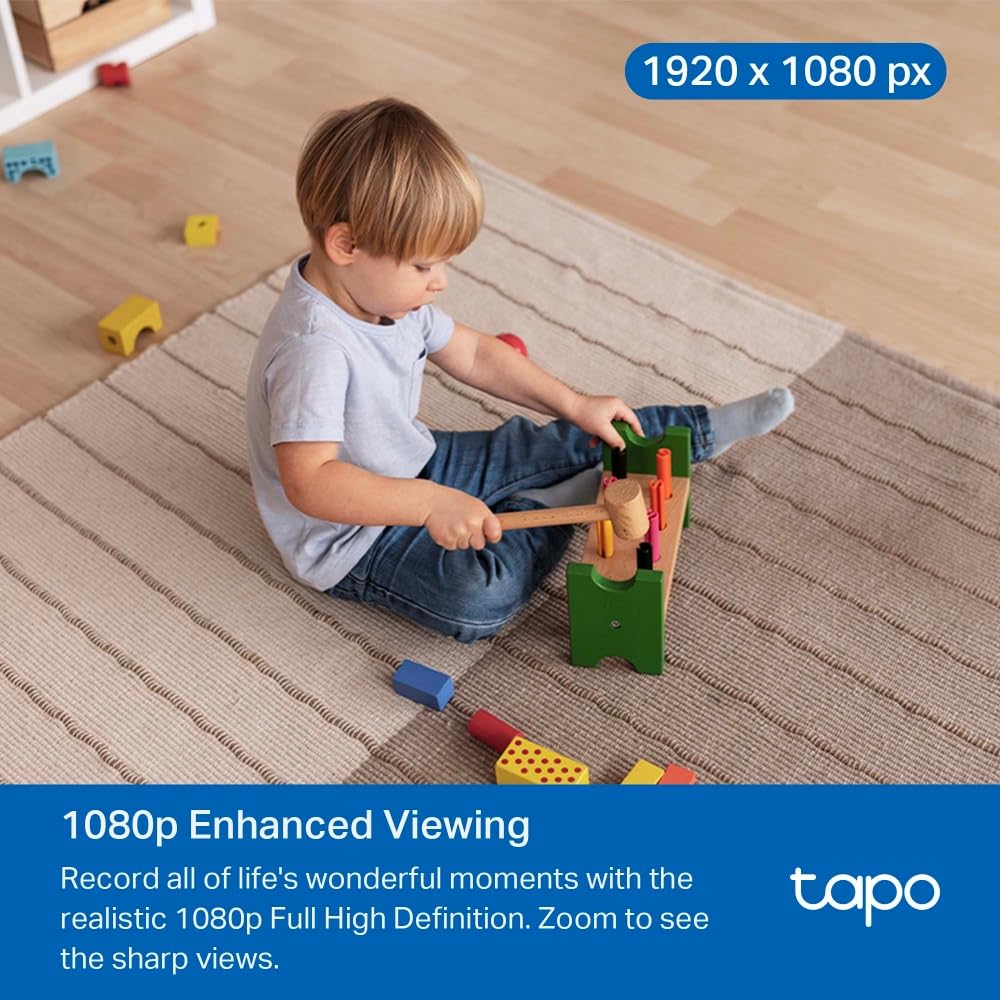 Tapo C200 360° 1080P Indoor WiFi Surveillance Camera Night Vision Real Time Notifications Person Detection Motion Tracking Remote Control Alexa Compatible