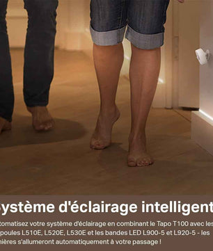 Tapo Détecteur de mouvement intelligent Tapo T100 avec Hub, capteur de mouvement intelligent, détection longue portée (120°, 7 m), lumière activée par le mouvement, alertes instantanées