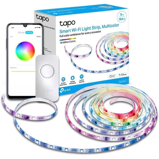 Tapo Ruban LED Connecté WiFi RGBIC 5m, Bande LED Chambre Multicolore, Haute Luminosité et Durable, Contrôle de segment, 16 millions de couleurs, Compatible avec Alexa et Google Home, Tapo L920-5