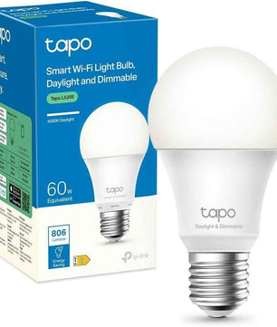 Tapo WiFi Smart Bulb, E27 LED Bulb, White, 4000K, Dimmable 8W 806Lm, Compatible with Alexa and Google Home, Voice Control, Energy Saving, Tapo L520E