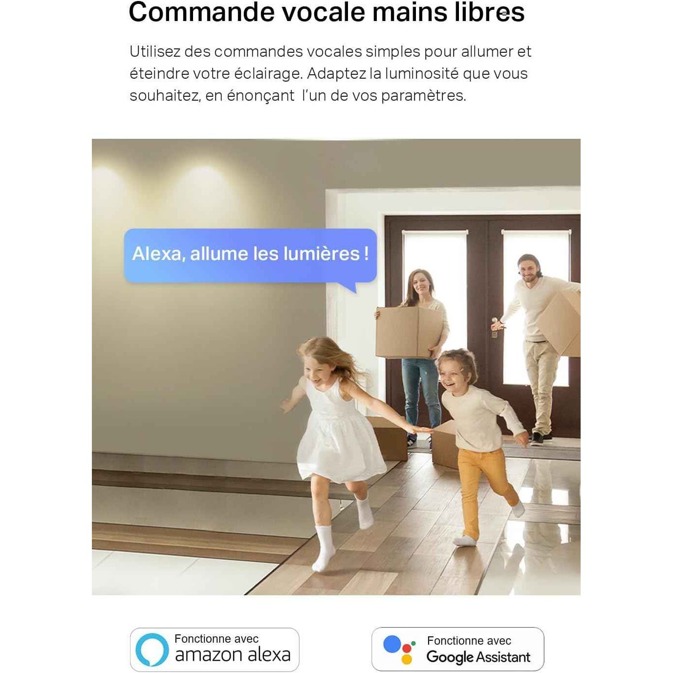 Tapo Ampoule Connectée WiFi, Ampoule LED GU10 Multicolore 2200K-6500K, Dimmable 350 Lumens, 3.7W équivalent à 50W, Compatible avec Alexa et Google Home, Economie d'énergie, Tapo L630(2-pack)