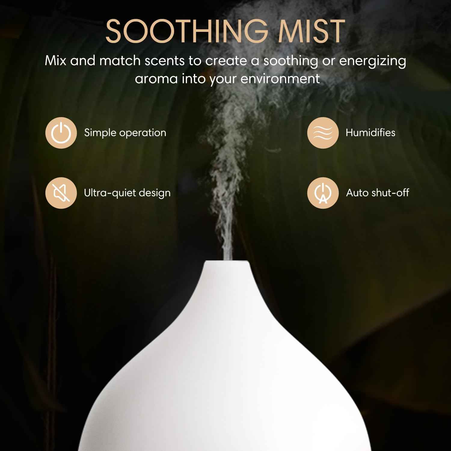 SALKING Diffuseur d'Huile Essentielle, 100ml Ultrasonique Diffuseur Huiles Essentielles Electrique, Humidificateur d'air avec Lumière Chaude Arrêt Automatique pour Chambre, Yoga, Massage, Paquet de 2 - Cpourtoi.Net