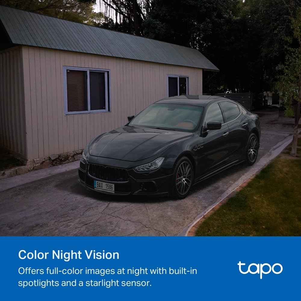 Tapo 2.5K 4MP Caméra Surveillance WiFi Extérieure sans Fil avec Panneau Solaire Batterie 10 000mAh, Autonomie de 300j, AI Détection, Vision Nocturne en Couleur, IP66 Etanche, Aucune hub requis