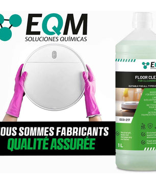 EQM - ECO-217 - Nettoyant de Sol pour Robots laveurs - 1L - Nettoyant concentré convenant à tous les types de robots - Ne nuit pas aux matériaux grâce à son pH neutre - Arôme floral - Cpourtoi.Net