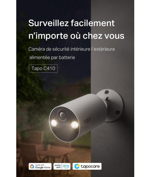 Tapo C410 2K (3MP) Caméra de Surveillance WiFi Extérieure sans Fil Solaire - Cpourtoi.Net