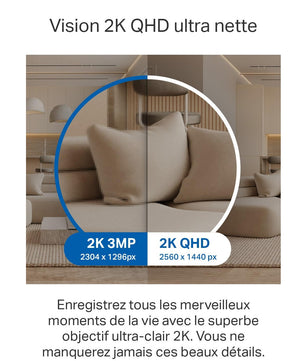 Tapo C220 2.5K Caméra de Surveillance WiFi intérieure 360° avec Détection Humaine AI - Cpourtoi.Net