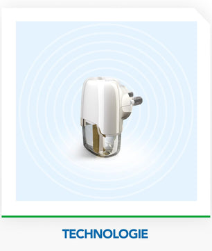 Présentation du diffuseur électrique Raid Max avec technologie anti-moustiques, design compact et recharge intégrée pour 30 nuits.