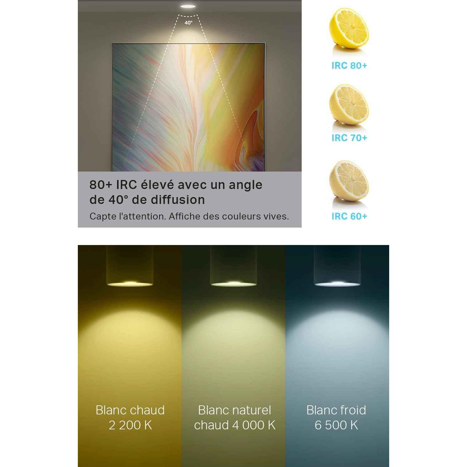 Tapo Ampoule Connectée WiFi, Ampoule LED GU10 Multicolore 2200K-6500K, Dimmable 350 Lumens, 3.7W équivalent à 50W, Compatible avec Alexa et Google Home, Economie d'énergie, Tapo L630(2-pack)