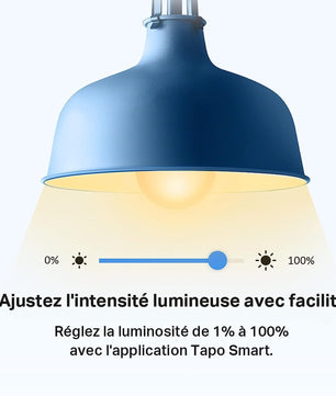Tapo Ampoule L510 E WiFi , E27 LED lumière, blanc chaud, 2700K, Dimmable 8.7W 806Lm, Compatible avec Alexa et Google Home,