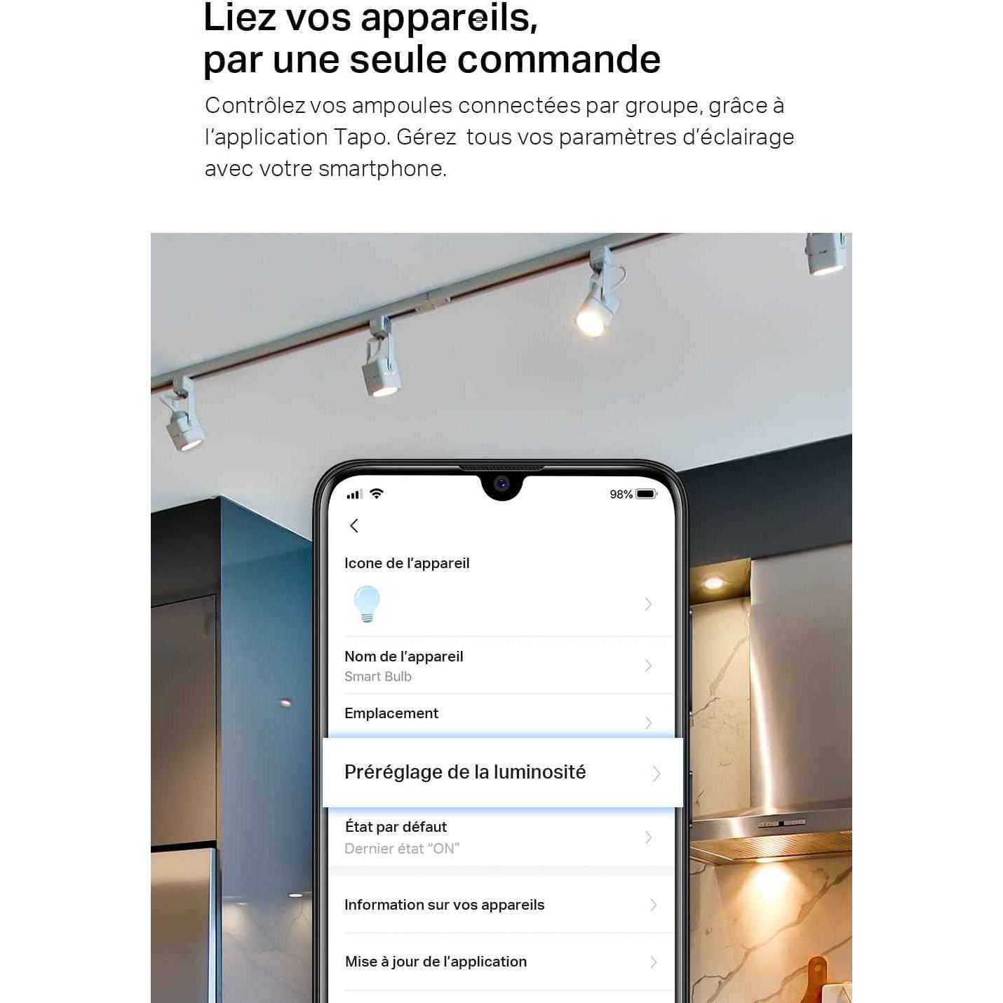 Tapo Ampoule Connectée WiFi, Ampoule LED GU10 Multicolore 2200K-6500K, Dimmable 350 Lumens, 3.7W équivalent à 50W, Compatible avec Alexa et Google Home, Economie d'énergie, Tapo L630(2-pack)