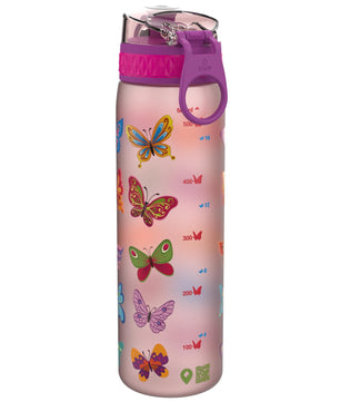 Ion8 Gourde, 500ml, Anti-Fuite, Facile à Ouvrir, Verrouillage Sécurisé, Lavable en Lave-vaisselle, Sans BPA, Poignée de Transport, S'adapte aux Porte-gobelets, Facile à Nettoyer, Motif Papillon - Cpourtoi.Net