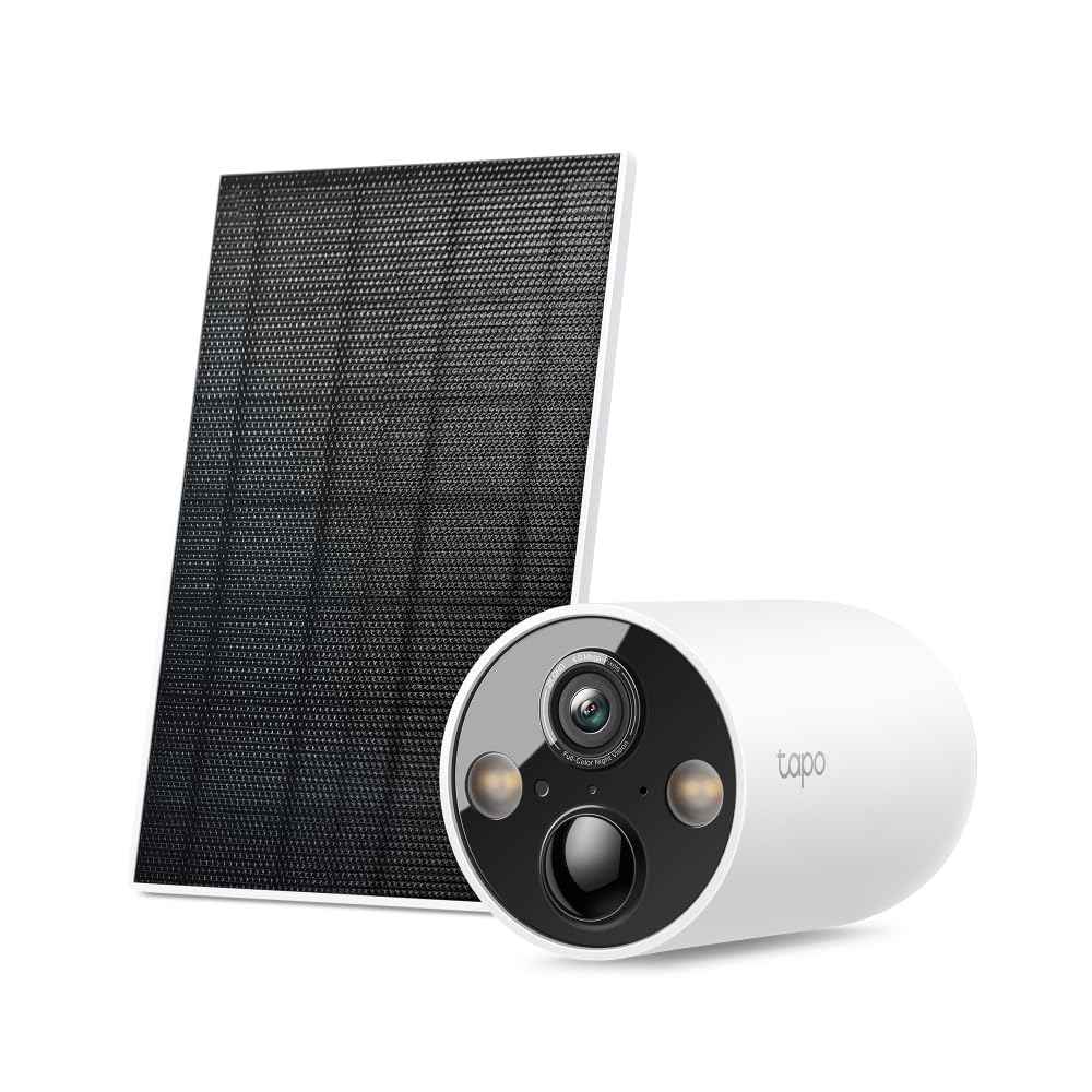 Tapo 2.5K 4MP Caméra Surveillance WiFi Extérieure sans Fil avec Panneau Solaire Batterie 10 000mAh, Autonomie de 300j, AI Détection, Vision Nocturne en Couleur, IP66 Etanche, Aucune hub requis