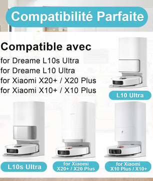 pièces de rechange Dreame L10 Prime / L10s Plus / L10s Pro Gen 2 / L10s Ultra/Xiaomi X20 Plus / X10+2 brosses principales 8 serpillères de nettoyage 4 filtres 8 brosses latéralesh - Cpourtoi.Net