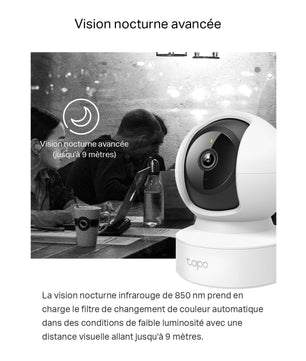 Tapo C220 2.5K Caméra de Surveillance WiFi intérieure 360° avec Détection Humaine AI - Cpourtoi.Net