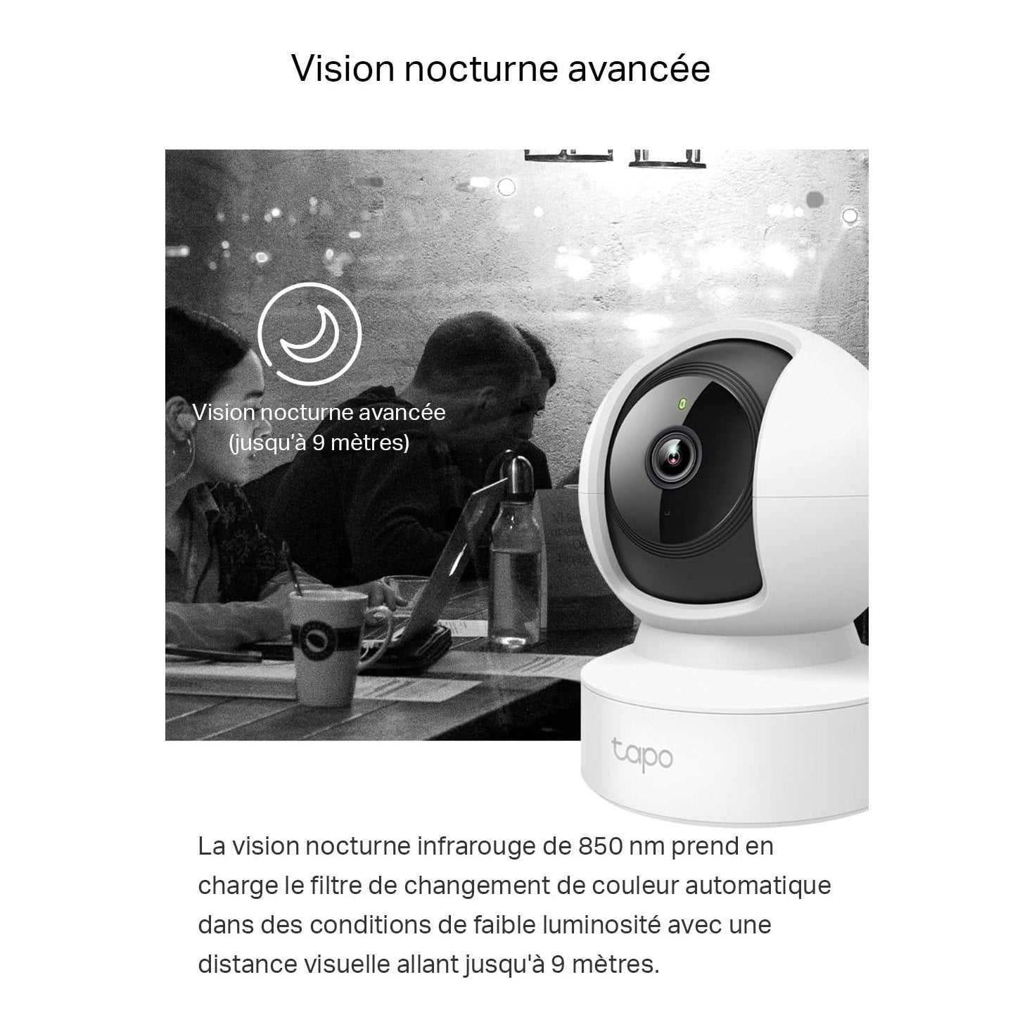Tapo C220 2.5K Caméra de Surveillance WiFi intérieure 360° avec Détection Humaine AI - Cpourtoi.Net