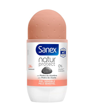 Roll-On déodorants Sanex Natur Protect 50 ml,  24H avec pierre d'alun, peaux sensibles - Cpourtoi.Net